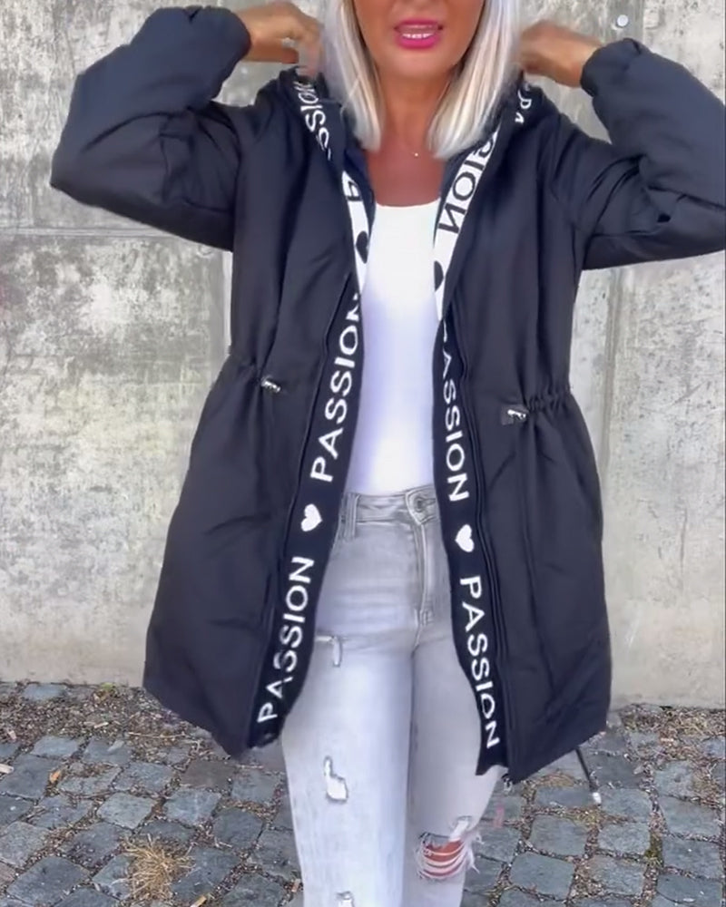 Madison Row Coat - Casual Hooded (+ Drawstring)