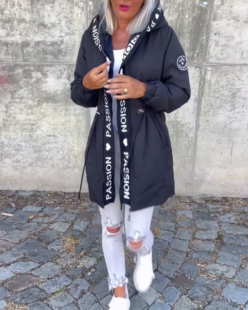 Madison Row Coat - Casual Hooded (+ Drawstring)