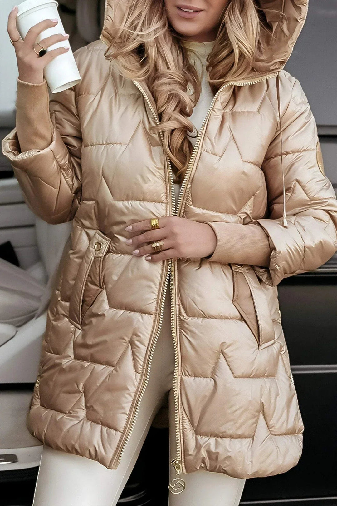 Madison Row Coat - Chic Hooded Jacket