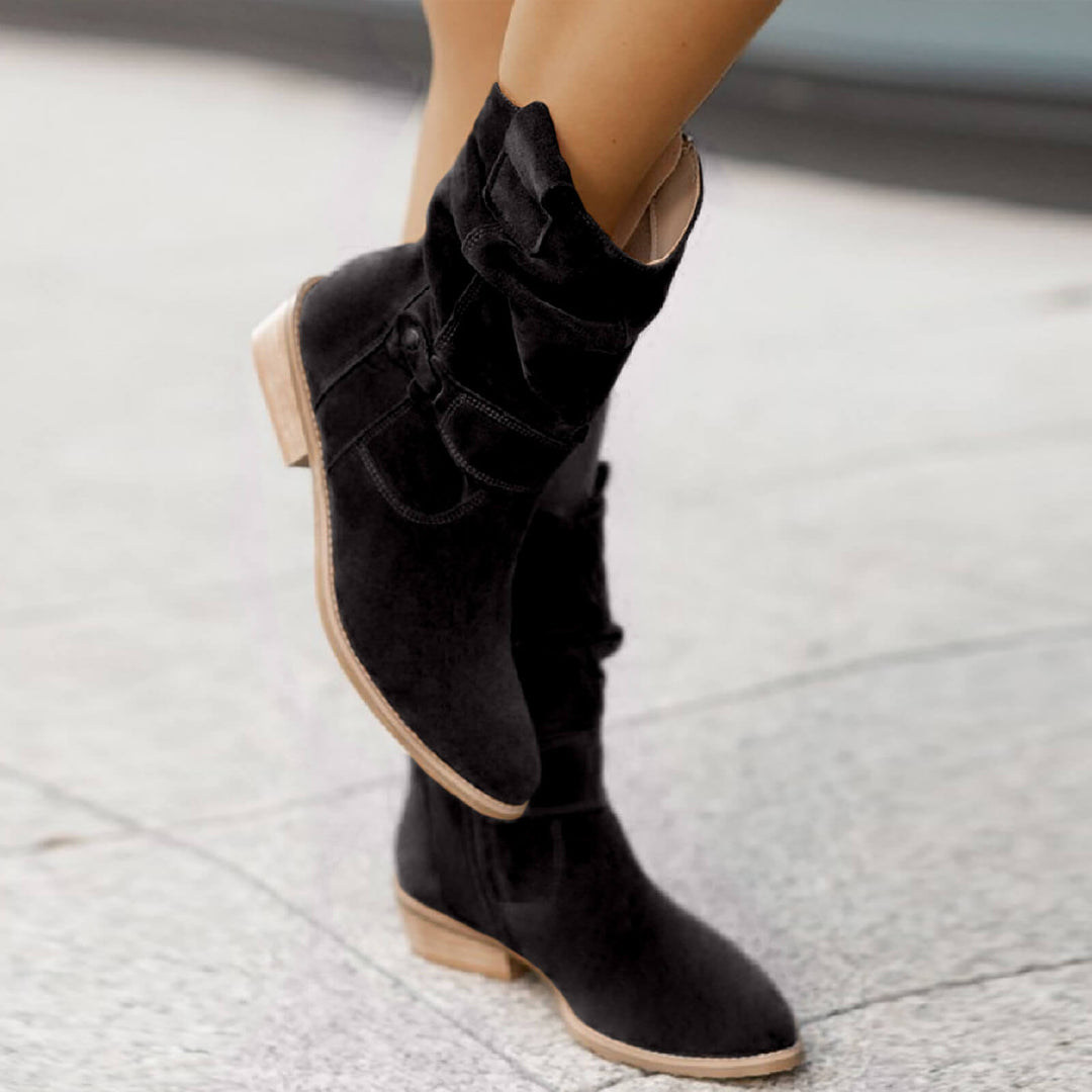 Madison Row Boots - Celine Suede