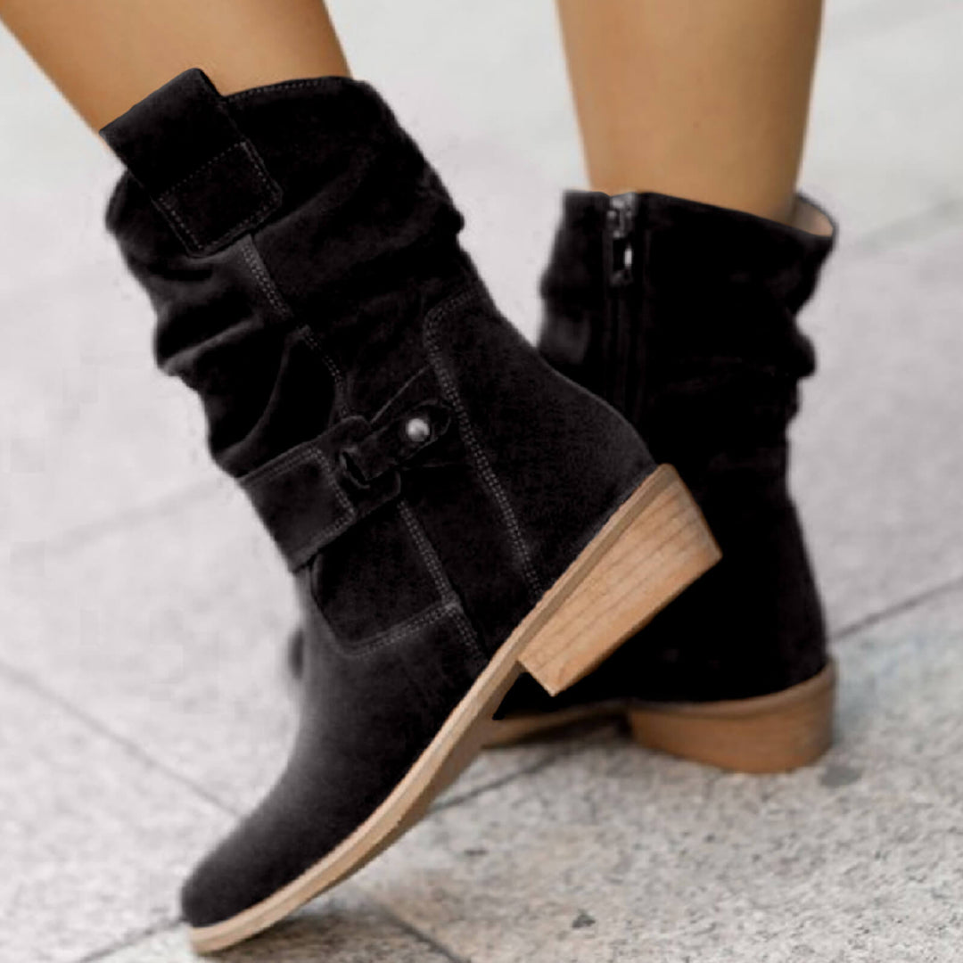 Madison Row Boots - Celine Suede