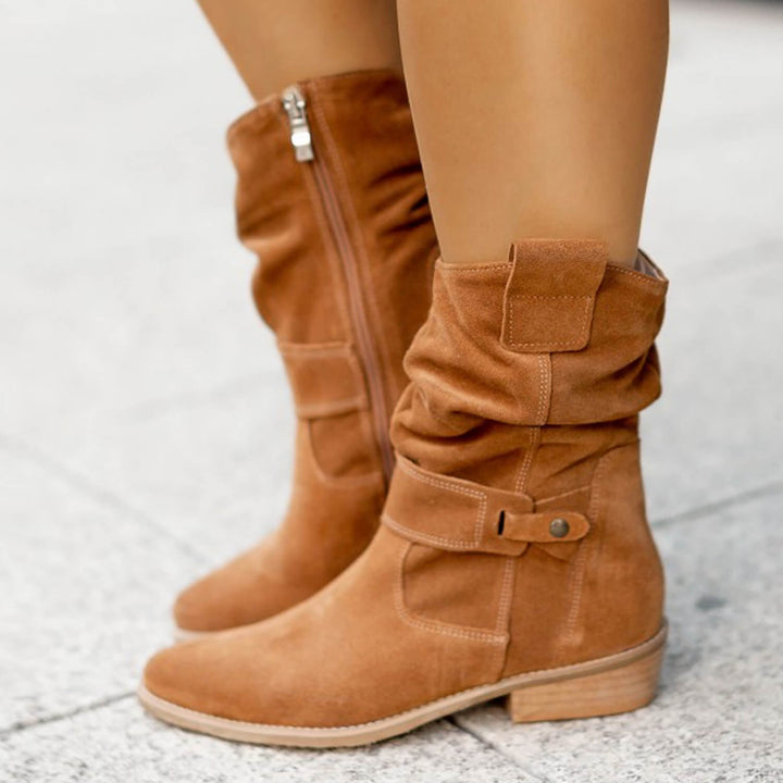 Madison Row Boots - Celine Suede
