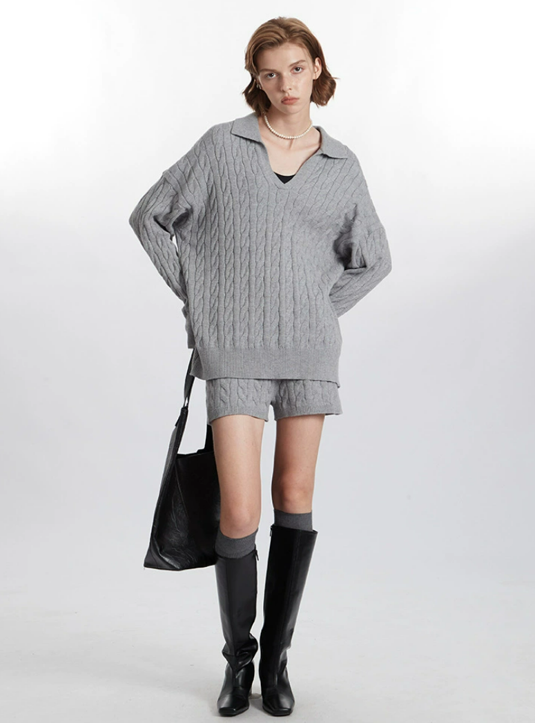 Madison Row Sweater – V-Neck Wool