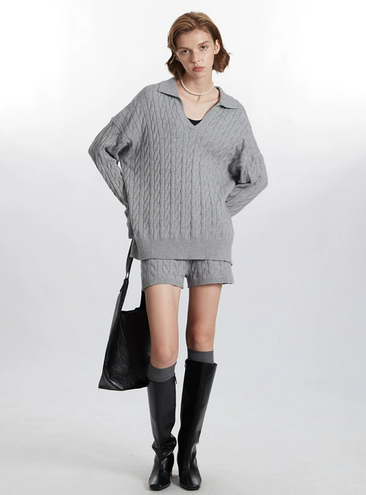 Madison Row Sweater – V-Neck Wool