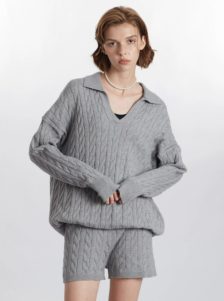 Madison Row Sweater – V-Neck Wool