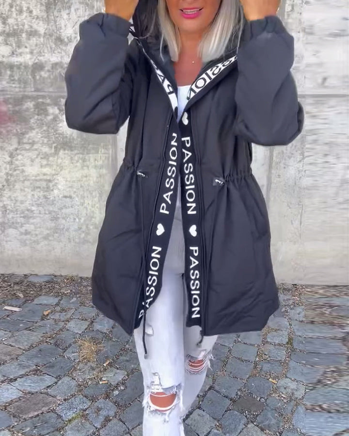 Madison Row Coat - Casual Hooded (+ Drawstring)