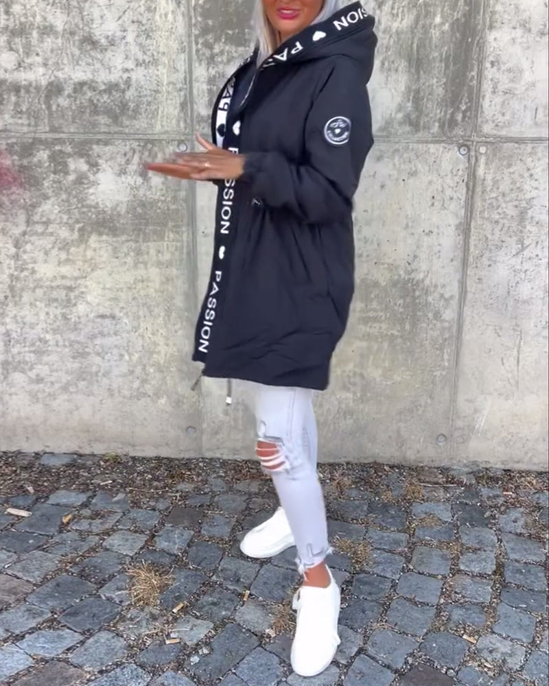 Madison Row Coat - Casual Hooded (+ Drawstring)