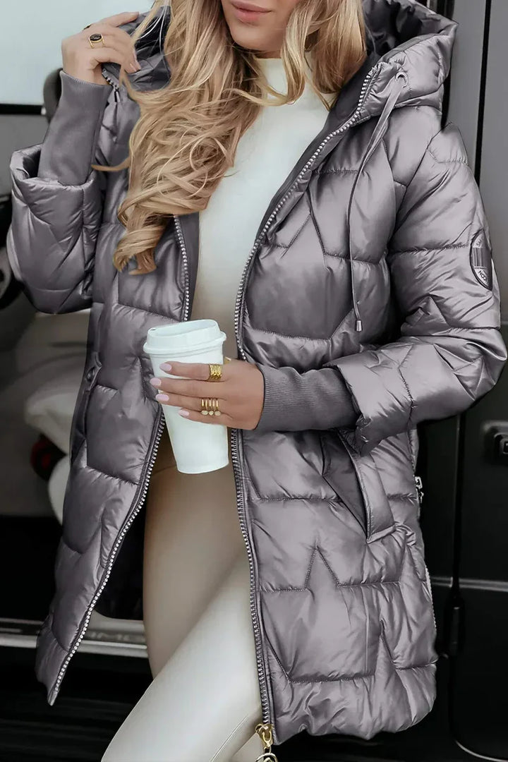 Madison Row Coat - Chic Hooded Jacket